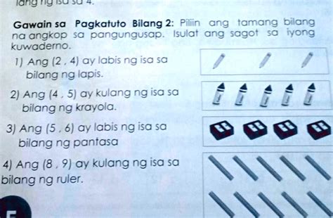 Gawain sa Pagkatuto Bilang 2:Basahin at isulat ang lamang.